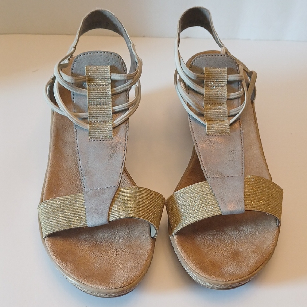 Rieker Gold and Tan Women's Sandals